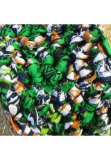 Manchette en wax vert, bleu, orange et blanc