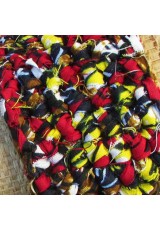 Manchette marine, rouge, jaune, brun et blanc