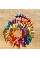 Guirlande tissu de spinnaker et perles multicolores n°5