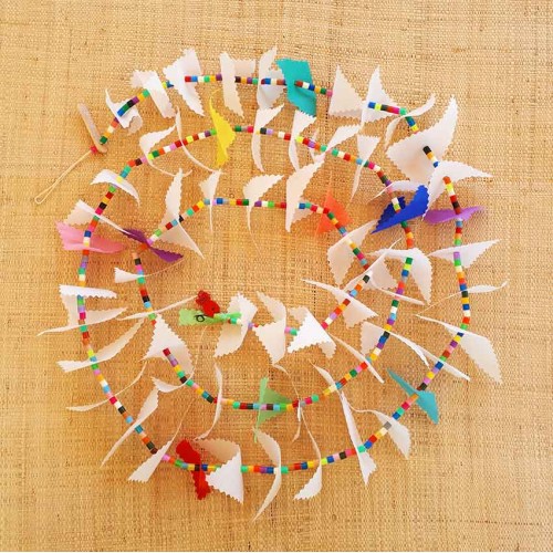 Guirlande tissu de spinnaker et perles multicolores n&deg;6