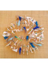 Guirlande tissu de spinnaker et perles multicolores n°8