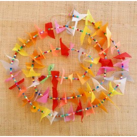 Guirlande tissu de spinnaker et perles multicolores n&deg;10