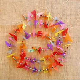 Guirlande tissu de spinnaker et perles multicolores n&deg;12