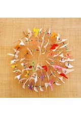 Guirlande tissu de spinnaker et perles multicolores n°13