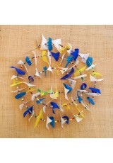 Guirlande tissu de spinnaker et perles multicolores n°14