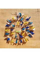 Guirlande tissu de spinnaker et perles multicolores n°14