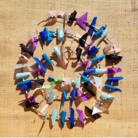 Guirlande tissu de spinnaker et perles multicolores n&deg;15