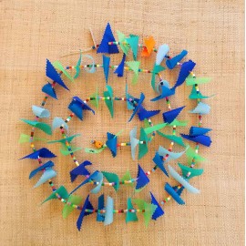 Guirlande tissu de spinnaker et perles multicolores n&deg;16