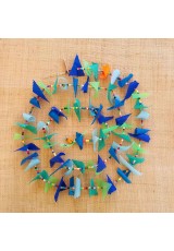 Guirlande tissu de spinnaker et perles multicolores n°16