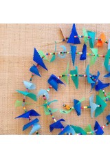 Guirlande tissu de spinnaker et perles multicolores n°16