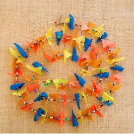 Guirlande tissu de spinnaker et perles multicolores n&deg;18