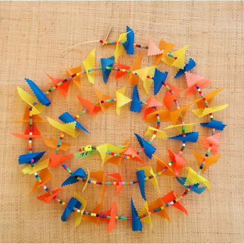 Guirlande tissu de spinnaker et perles multicolores n&deg;18