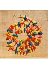 Guirlande tissu de spinnaker et perles multicolores n°18