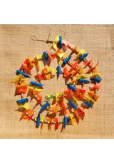 Guirlande tissu de spinnaker et perles multicolores n°18