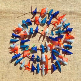 Guirlande tissu de spinnaker et perles multicolores n&deg;21