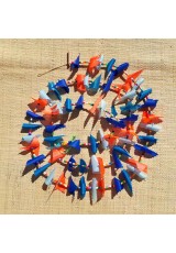 Guirlande tissu de spinnaker et perles multicolores n°21