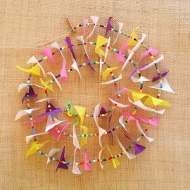 Guirlande tissu de spinnaker et perles multicolores n&deg;22