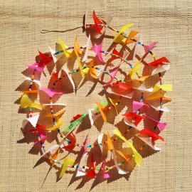 Guirlande tissu de spinnaker et perles multicolores n&deg;25