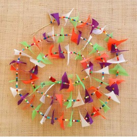 Guirlande tissu de spinnaker et perles multicolores n&deg;26