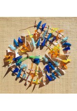 Guirlande tissu de spinnaker et perles multicolores n°27 (dimanche de Pâques)