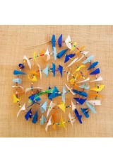 Guirlande tissu de spinnaker et perles multicolores n°27 (dimanche de Pâques)