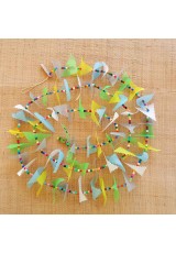 Guirlande tissu de spinnaker et perles multicolores n°28 (lundi de Pâques)