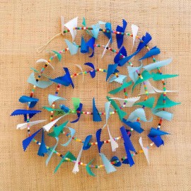 Guirlande tissu de spinnaker et perles multicolores n&deg;30