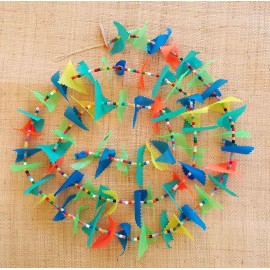 Guirlande tissu de spinnaker et perles multicolores n&deg;32