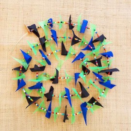 Guirlande tissu de spinnaker et perles multicolores n&deg;36