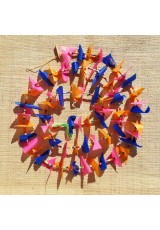 Guirlande tissu de spinnaker et perles multicolores n°37