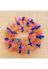 Guirlande tissu de spinnaker et perles multicolores n°37