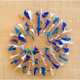 Guirlande tissu de spinnaker et perles multicolores n&deg;42