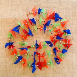 Guirlande tissu de spinnaker et perles multicolores n&deg;44