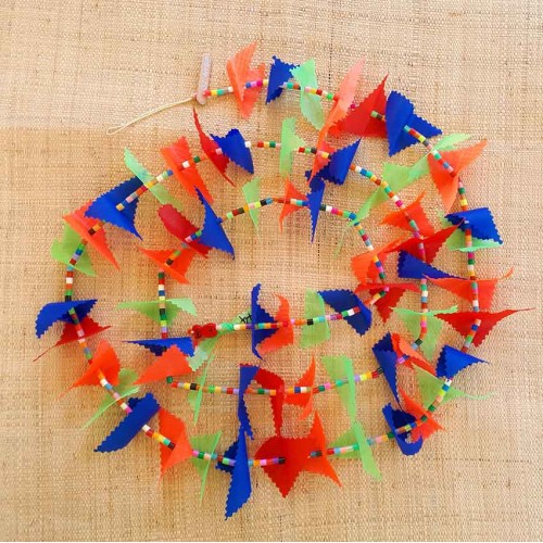 Guirlande tissu de spinnaker et perles multicolores n&deg;44