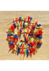 Guirlande tissu de spinnaker et perles multicolores n°44