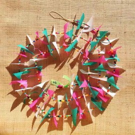 Guirlande tissu de spinnaker et perles multicolores n&deg;47