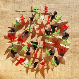 Guirlande tissu de spinnaker et perles multicolores n&deg;49