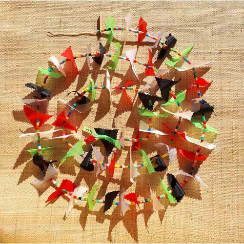 Guirlande tissu de spinnaker et perles multicolores n&deg;49