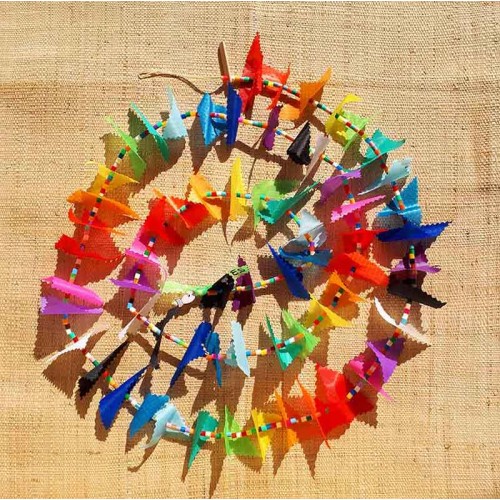 Guirlande tissu de spinnaker et perles multicolores n&deg;53