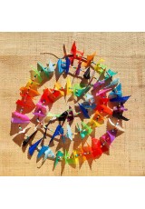 Guirlande tissu de spinnaker et perles multicolores n°53