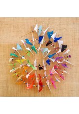 Guirlande tissu de spinnaker et perles multicolores n°54