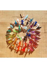 Guirlande tissu de spinnaker et perles multicolores n°54