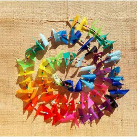 Guirlande tissu de spinnaker et perles multicolores n&deg;55 (10 mai)