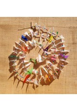 Guirlande tissu de spinnaker et perles multicolores n°2