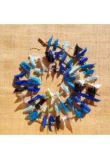 Guirlande tissu de spinnaker et perles multicolores n°7