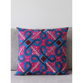 Coussin Wax turquoise rose