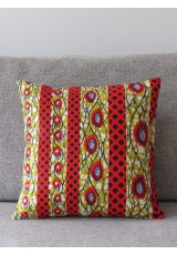 Coussins Wax rouge moutarde indigo