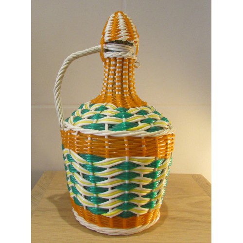 Bouteille Scoubidou vert, orange et blanc