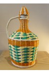 Bouteille Scoubidou vert, orange et blanc
