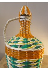Bouteille Scoubidou vert, orange et blanc